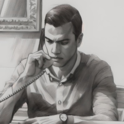 Sancho hablando por teléfono
